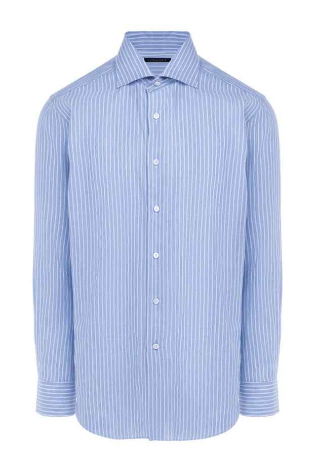 Canali мужские сорочка из хлопка голубая мужская купить с ценами и фото 979561 - фото 1