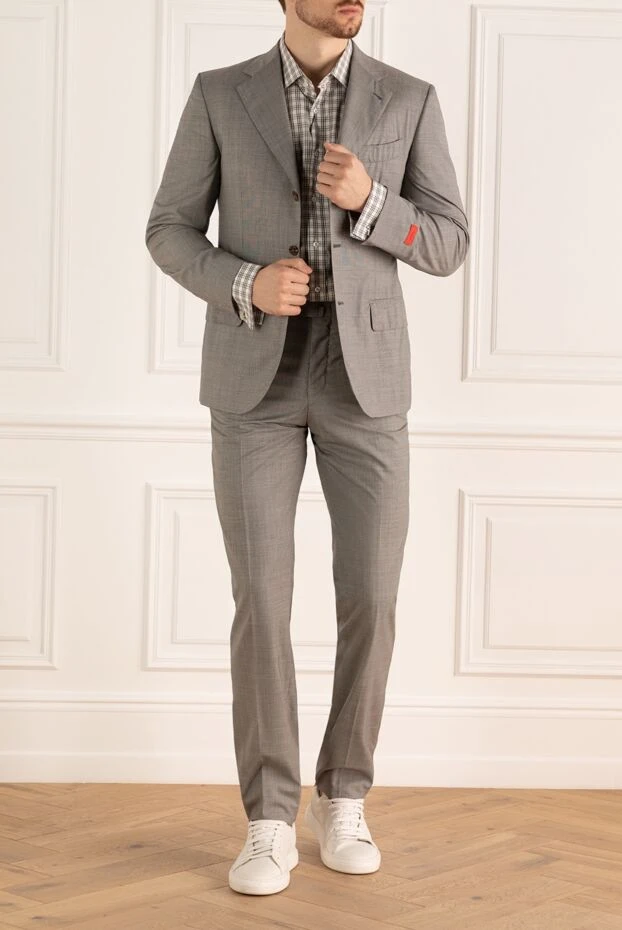 Isaia man men's suit made of wool and silk, gray buy with prices and photos 979629 - photo 2