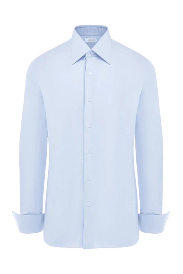 Brioni мужские сорочка из хлопка голубая мужская купить с ценами и фото 980004 - фото 1