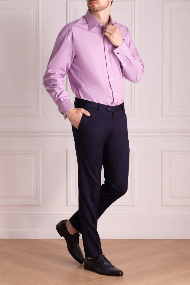 Brioni man violet cotton shirt for men buy with prices and photos 980010 - photo 2