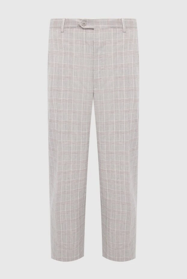 Brioni мужские брюки из шерсти и льна серые мужские купить с ценами и фото 980181 - фото 1