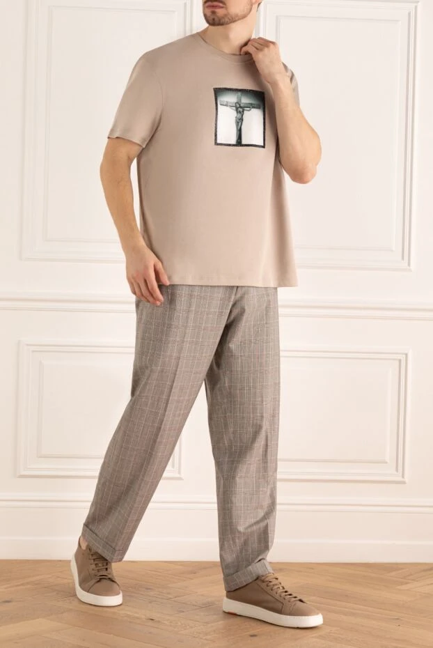 Brioni man gray wool and linen trousers for men buy with prices and photos 980181 - photo 2