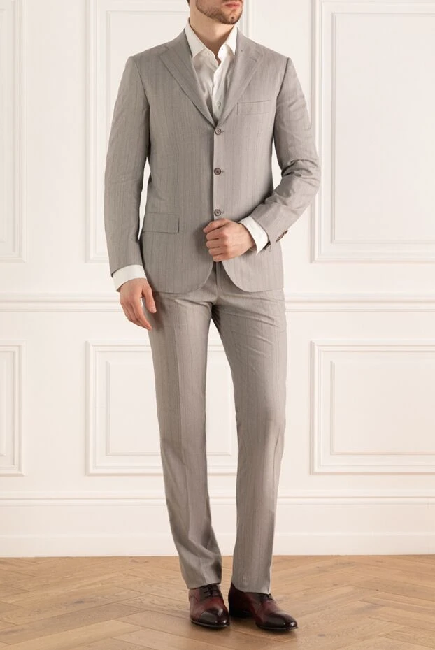 Kiton man men's wool suit, white buy with prices and photos 980276 - photo 2