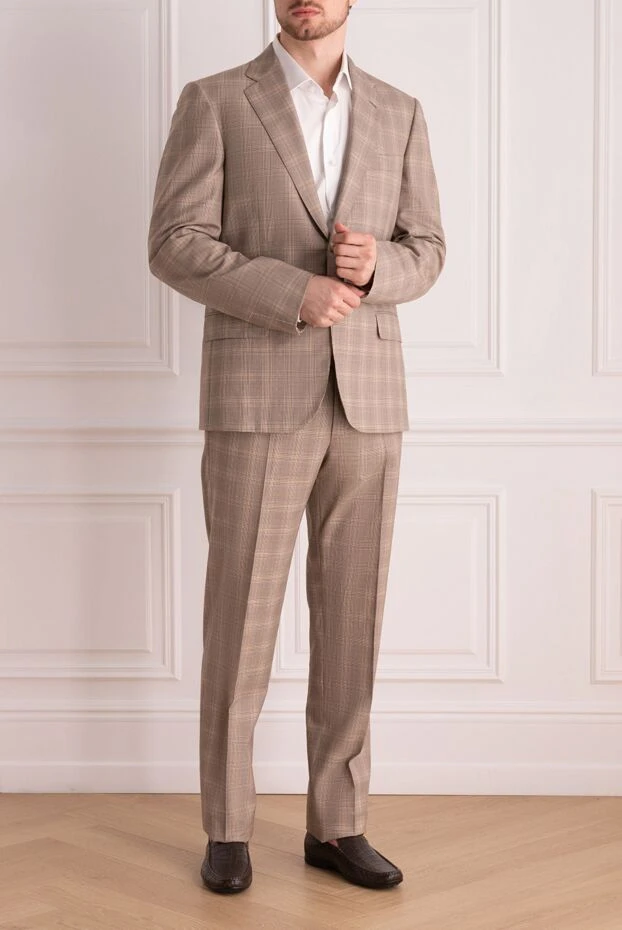 Belvest man beige men's wool suit 980400 - photo 2