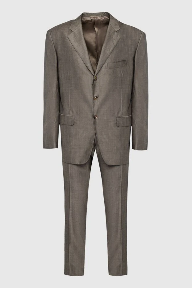 Belvest brown wool and silk suit for men 980421 - photo 1