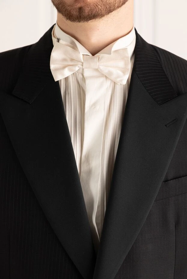 Dolce & Gabbana чоловічі краватка-метелик з шовку біла чоловіча купити фото з цінами 981116 - фото 2