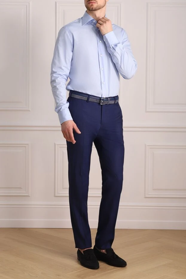 Van Laack man blue cotton shirt for men buy with prices and photos 982665 - photo 2