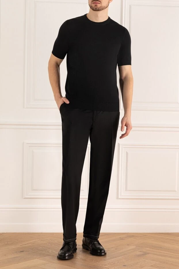 Brioni чоловічі штани з вовни та мохера чорні чоловічі купити фото з цінами 984702 - фото 2