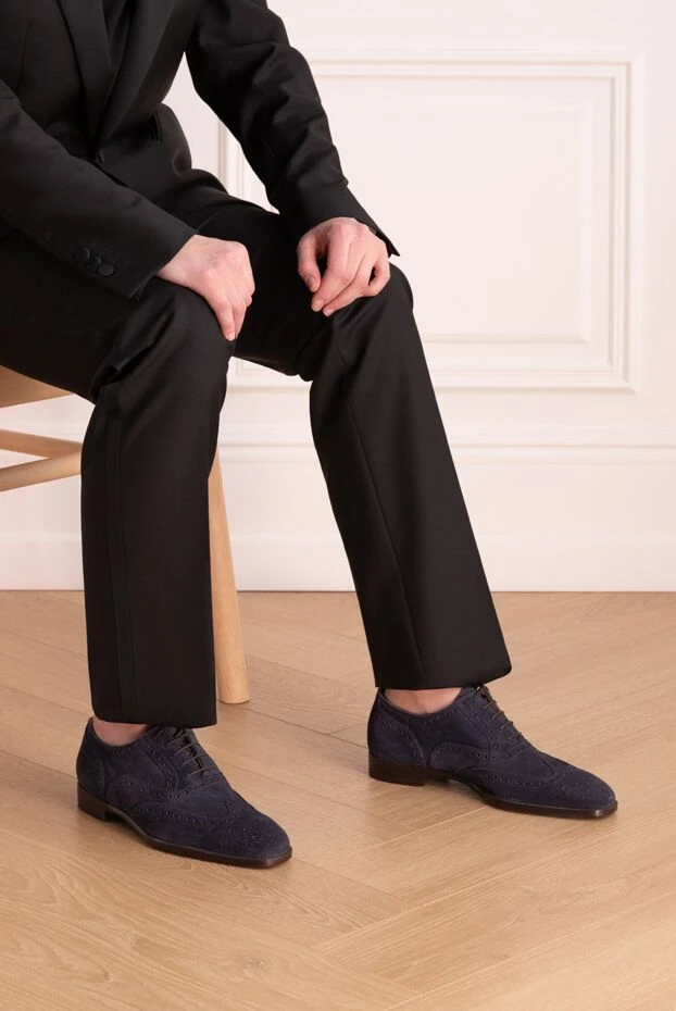 Sutor Mantellassi мужские туфли мужские из замши синие купить с ценами и фото 984793 - фото 2