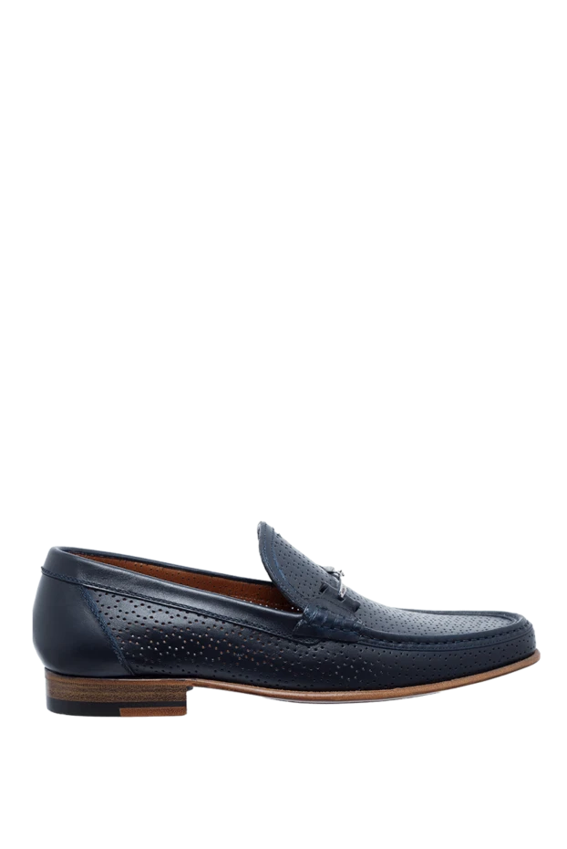 A.Testoni man men's blue leather loafers buy with prices and photos 984873 - photo 1