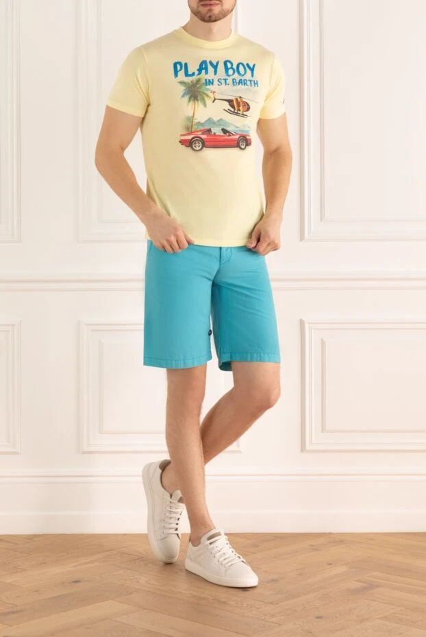 Armani мужские шорты из хлопка и полиэстера голубые мужские купить с ценами и фото 985505 - фото 2