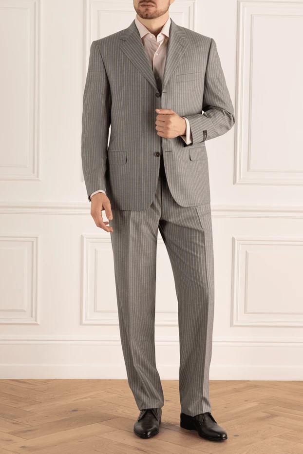 Canali мужские костюм мужской из шерсти серый купить с ценами и фото 985594 - фото 2
