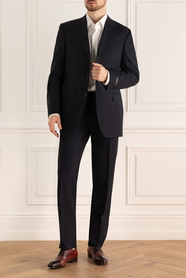 Canali man men's suit made of wool and mohair, black 985612 - photo 2