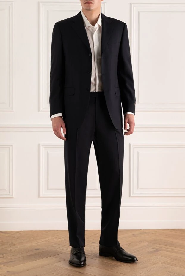 Canali man men's suit made of wool and mohair, black 985614 - photo 2