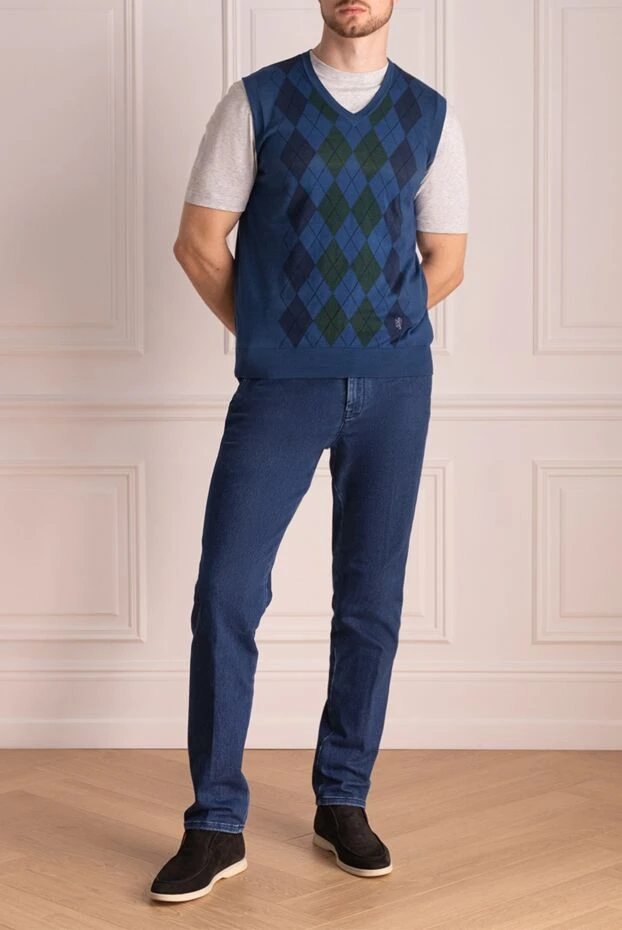 Pringle of Scotland man blue men's cotton vest buy with prices and photos 985947 - photo 2