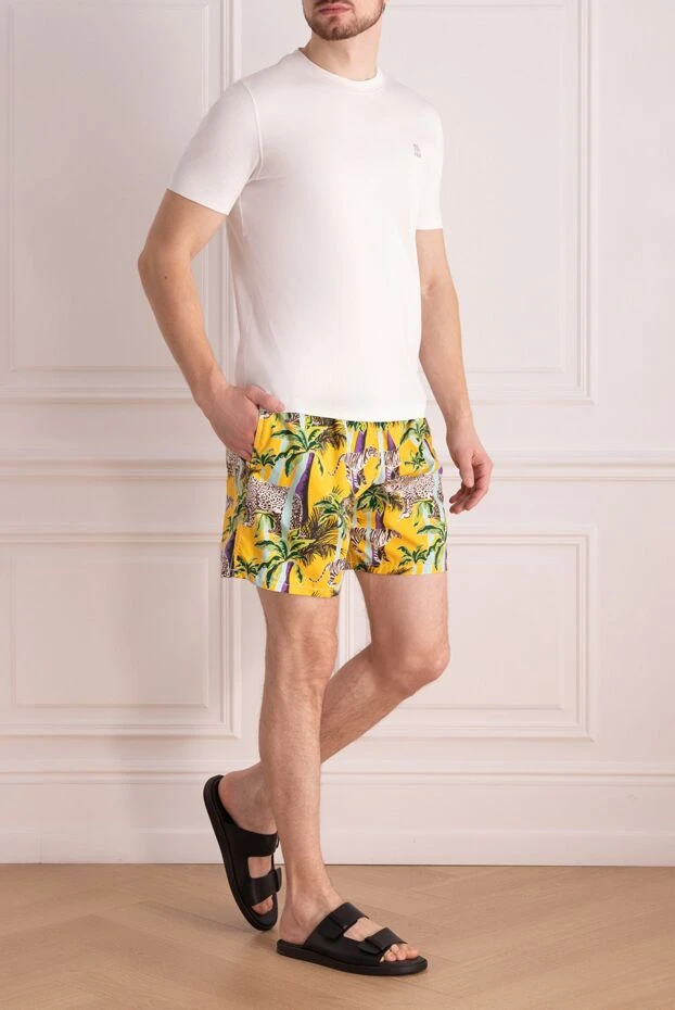 Vilebrequin мужские шорты пляжные из хлопка и полиамида желтые мужские купить с ценами и фото 986689 - фото 2