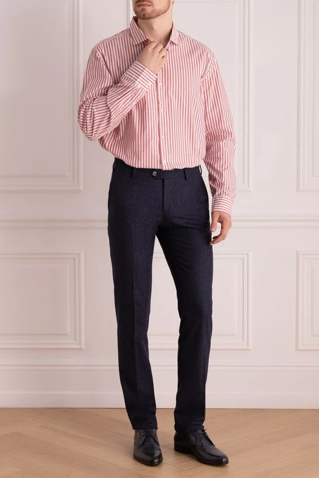 Borrelli man men's burgundy cotton shirt buy with prices and photos 989737 - photo 2