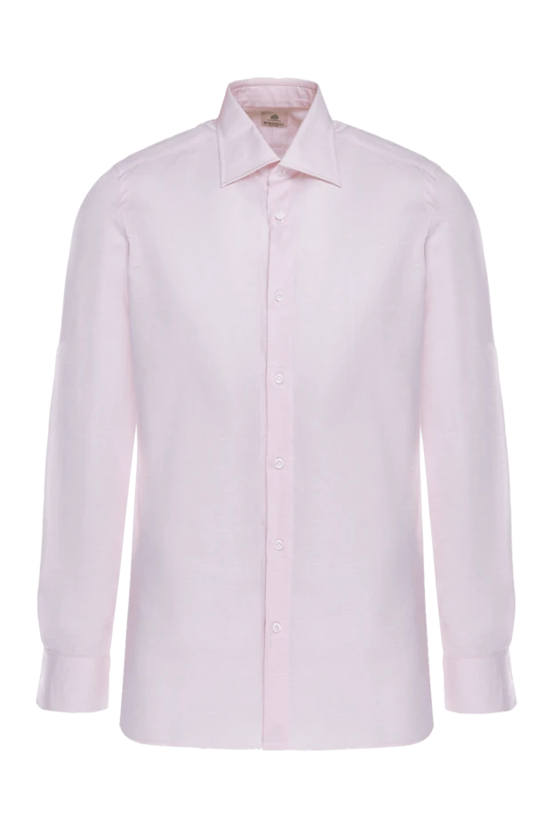 Borrelli man pink cotton and linen shirt for men 989745 - photo 1