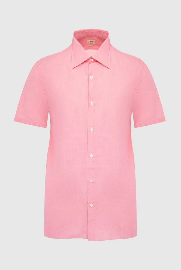 Borrelli cotton and linen shirt pink for men 989746 - photo 1