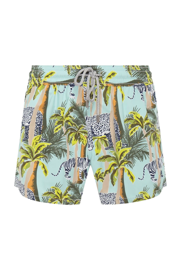 Vilebrequin мужские шорты пляжные из хлопка и полиамида голубые мужские купить с ценами и фото 990646 - фото 1