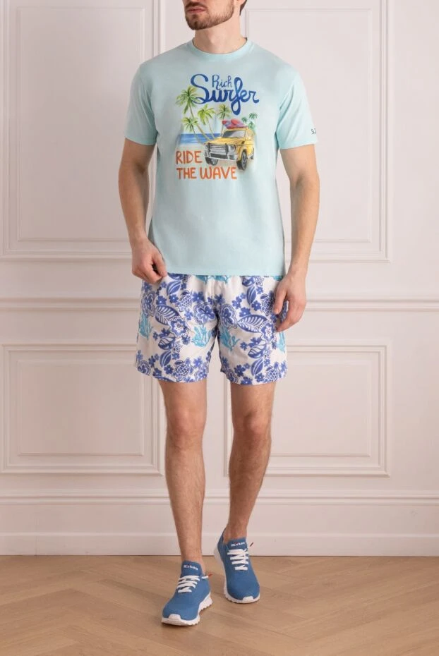 Vilebrequin чоловічі шорти пляжні з поліаміду та бавовни блакитні чоловічі купити фото з цінами 990658 - фото 2