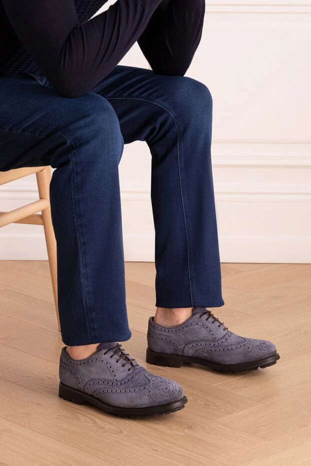 Andrea Ventura мужские туфли мужские из замши синие купить с ценами и фото 990881 - фото 2