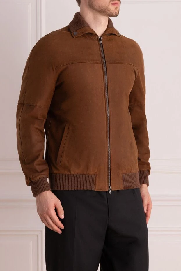 Wonderland genuine leather jacket for men brown with zipper 991161 - photo 3