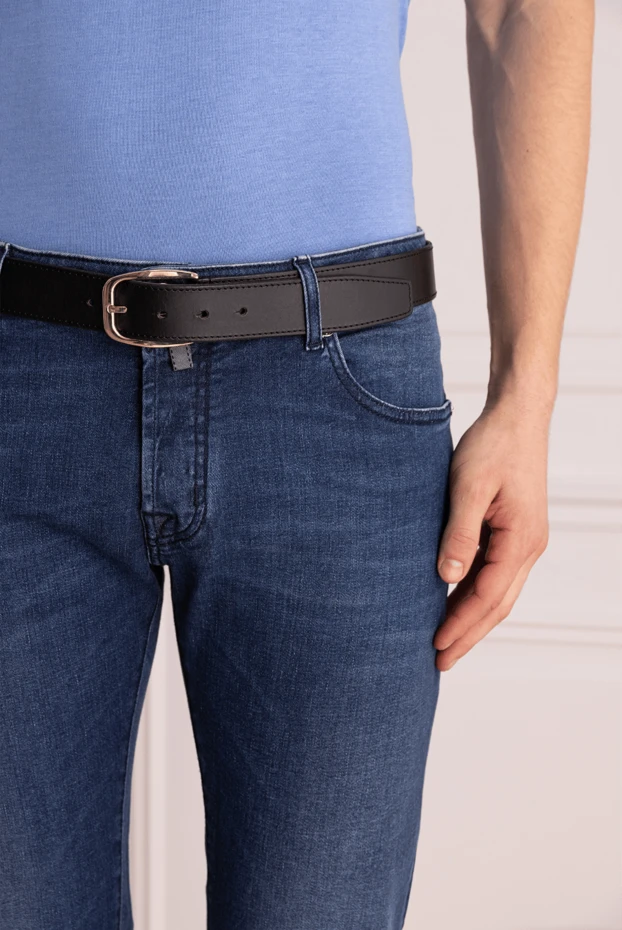 Brioni black leather and polyester belt for men 196824 - photo 3