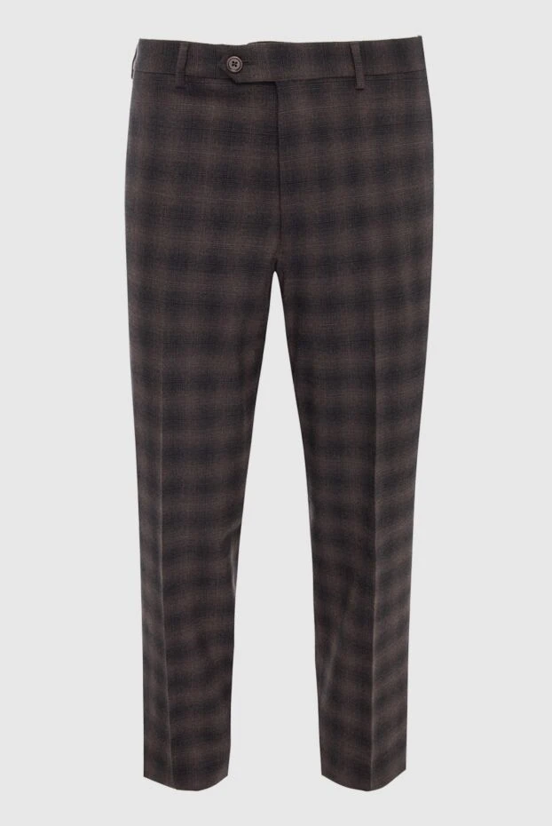 Armani мужские брюки из шерсти и эластана коричневые мужские купить с ценами и фото 992635 - фото 1