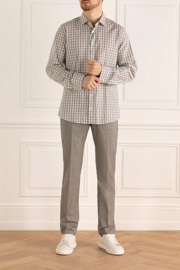 Gucci мужские сорочка из хлопка серая мужская купить с ценами и фото 994690 - фото 2