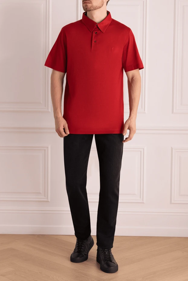 Brioni man cotton long sleeve polo red for men buy with prices and photos 995168 - photo 2