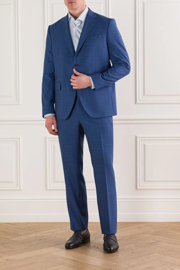 Brioni классический деловой костюм из гладкой шерсти в тонкий пинстрайп 995183 - фото 2