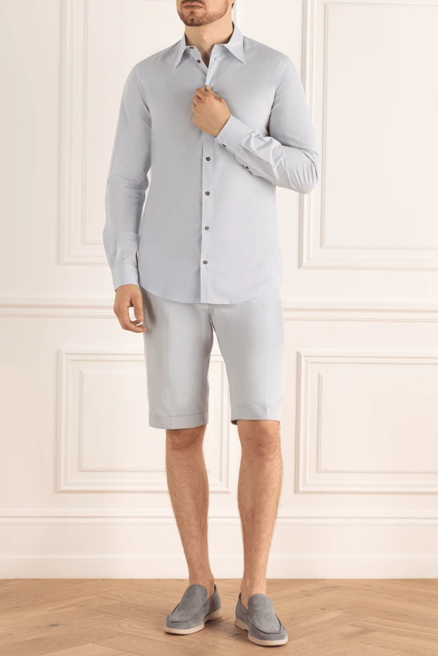 Brioni мужские шорты из хлопка серые мужские купить с ценами и фото 995281 - фото 2