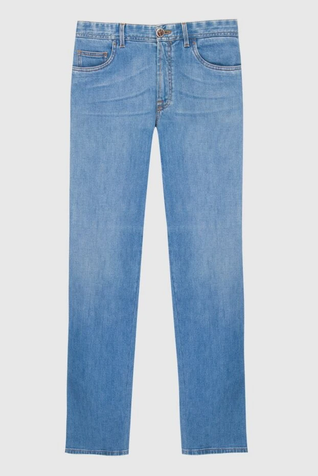Brioni мужские джинсы из хлопка голубые мужские купить с ценами и фото 995290 - фото 1