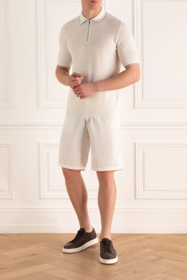 Armani мужские шорты из хлопка и эластана белые мужские купить с ценами и фото 995465 - фото 2