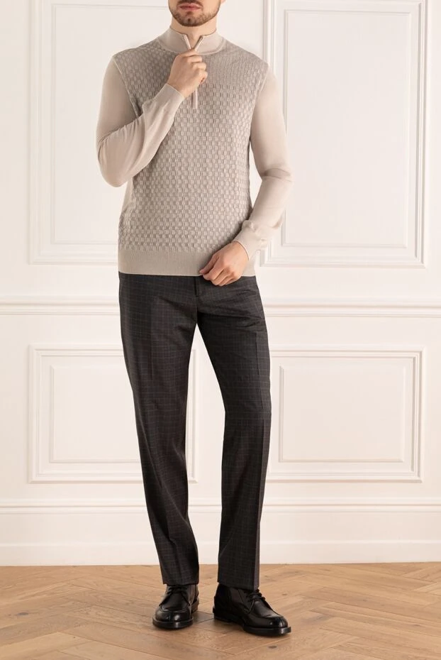 Armani мужские брюки из шерсти серые мужские купить с ценами и фото 995507 - фото 2