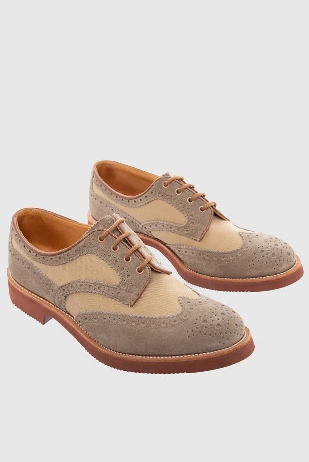 Tricker`s туфлі зі світлої замші та твила з контрастним оздобленням 995561 - фото 3