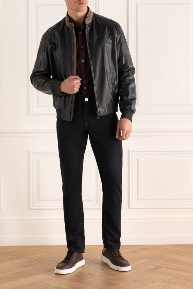 Cortigiani чоловічі куртка шкіряна чорна чоловіча купити фото з цінами 996172 - фото 2