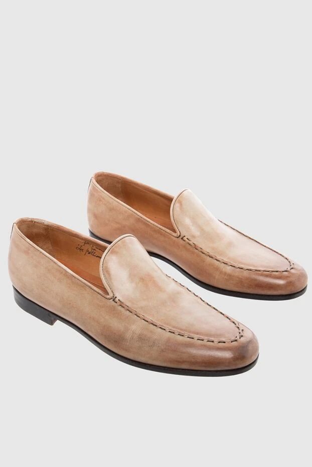Bontoni men's loafers made of patinated leather in beige and caramel shades 996468 - photo 3