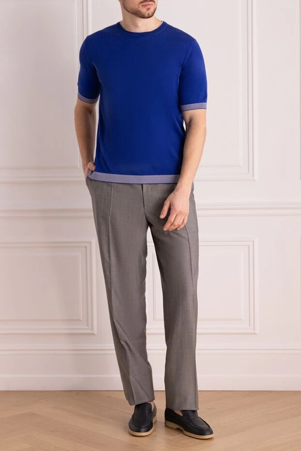 Canali мужские брюки из шерсти и мохера серые мужские купить с ценами и фото 996826 - фото 2