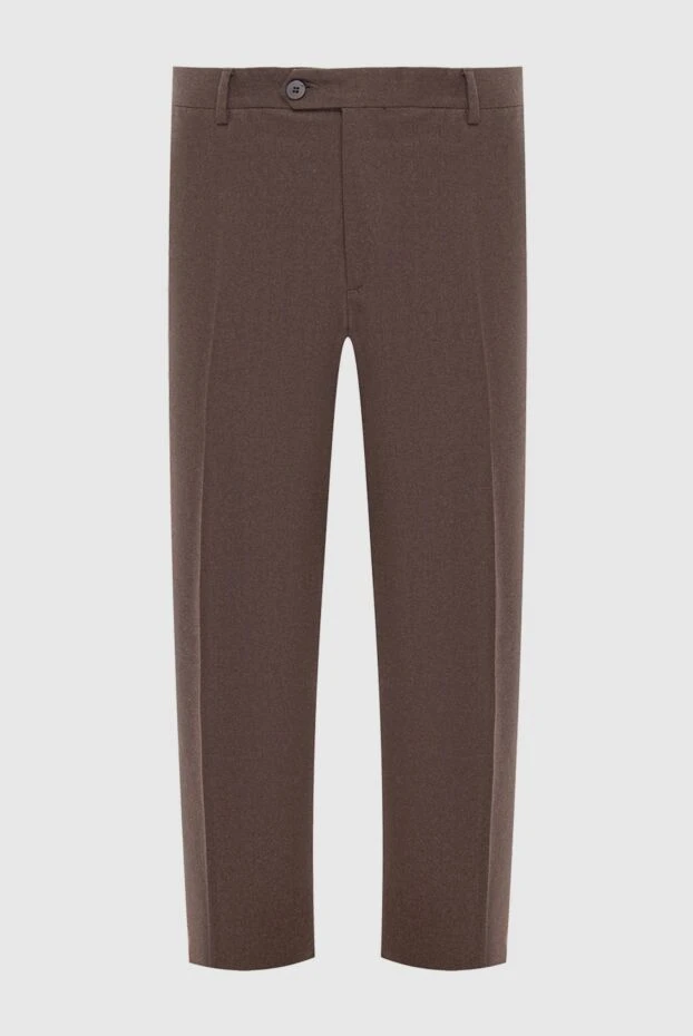 Marco Pescarolo man men's brown wool trousers buy with prices and photos 998301 - photo 1