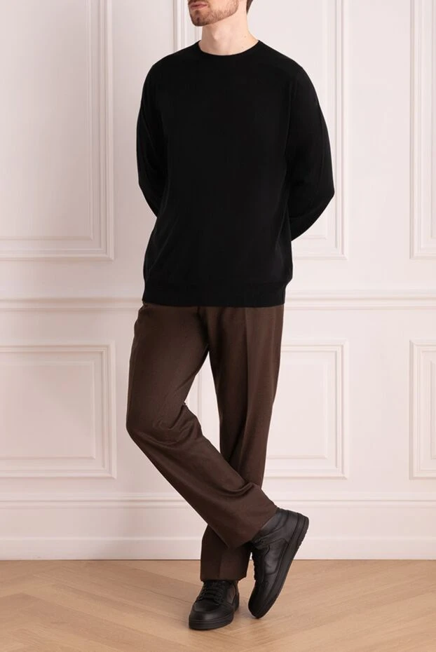 Marco Pescarolo man men's brown wool trousers buy with prices and photos 998301 - photo 2