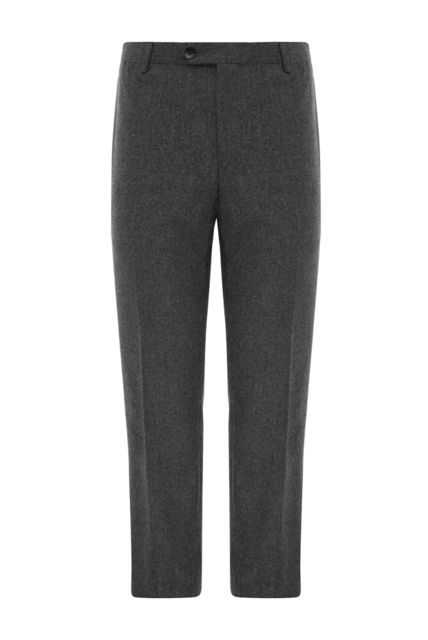Cesare di Napoli мужские брюки из шерсти и кашемира серые мужские купить с ценами и фото 998576 - фото 1