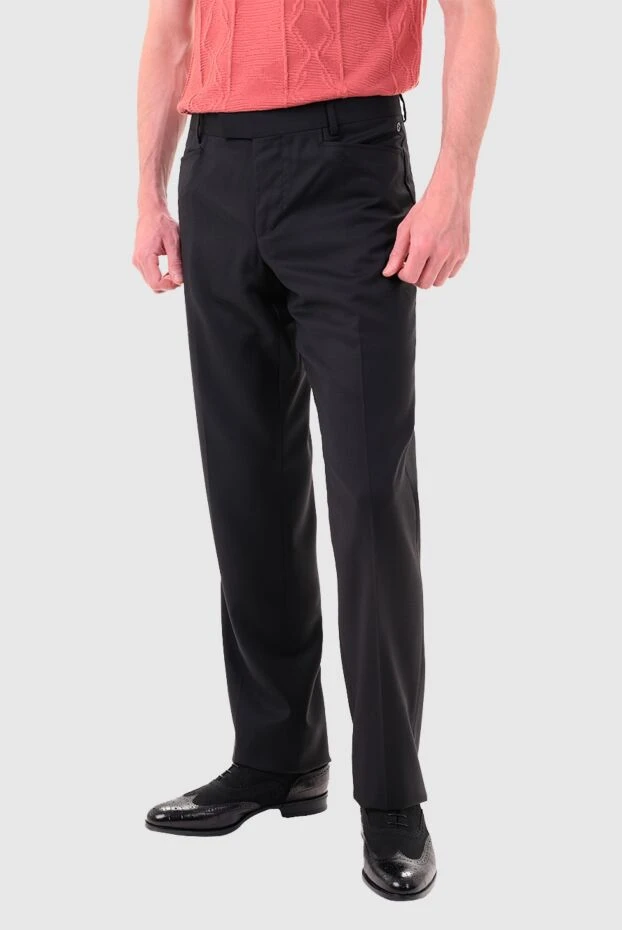 Gucci мужские брюки из шерсти серые мужские купить с ценами и фото 998929 - фото 2