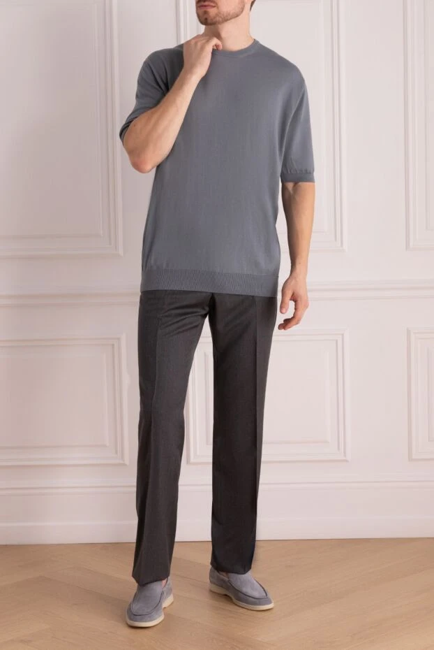 Gucci мужские брюки из шерсти серые мужские купить с ценами и фото 998930 - фото 2