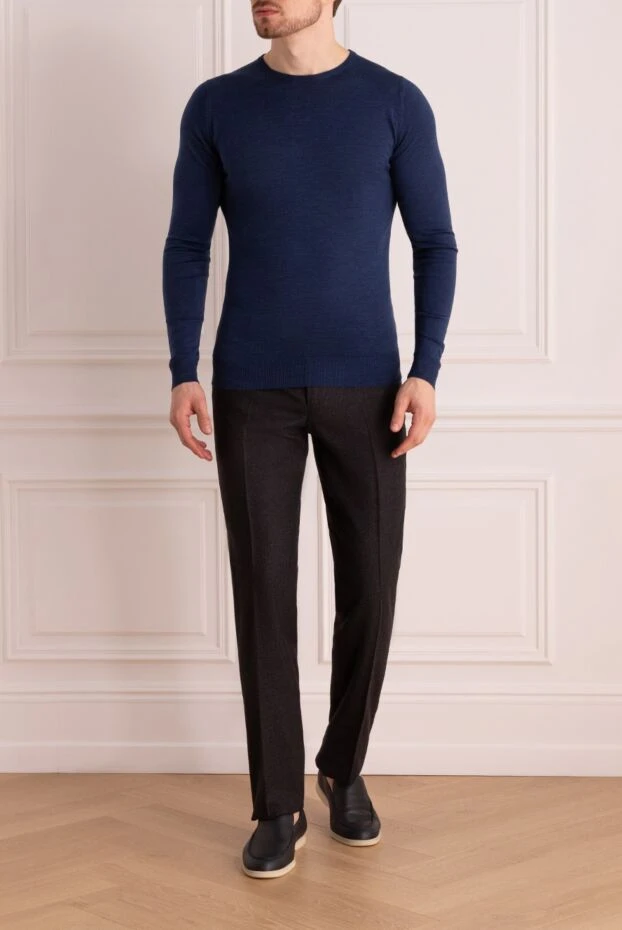 Gucci man blue wool trousers for men 998931 - photo 2