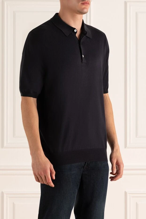 Colombo поло из хлопка черное мужское 999246 - фото 3