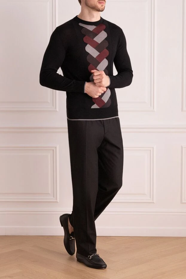 Brioni man black wool trousers for men buy with prices and photos 999358 - photo 2
