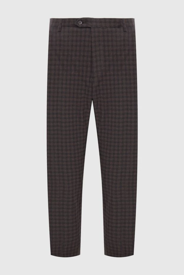 Brioni мужские брюки из шерсти коричневые купить с ценами и фото 999364 - фото 1