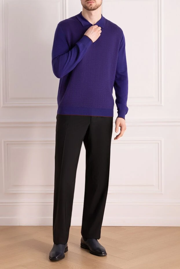 Canali man men's black wool trousers buy with prices and photos 999529 - photo 2